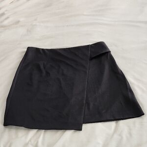 NWT Louche Miniskirt Black Sateen Asymmetrical Size 10 (UK14)